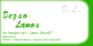 dezso lamos business card